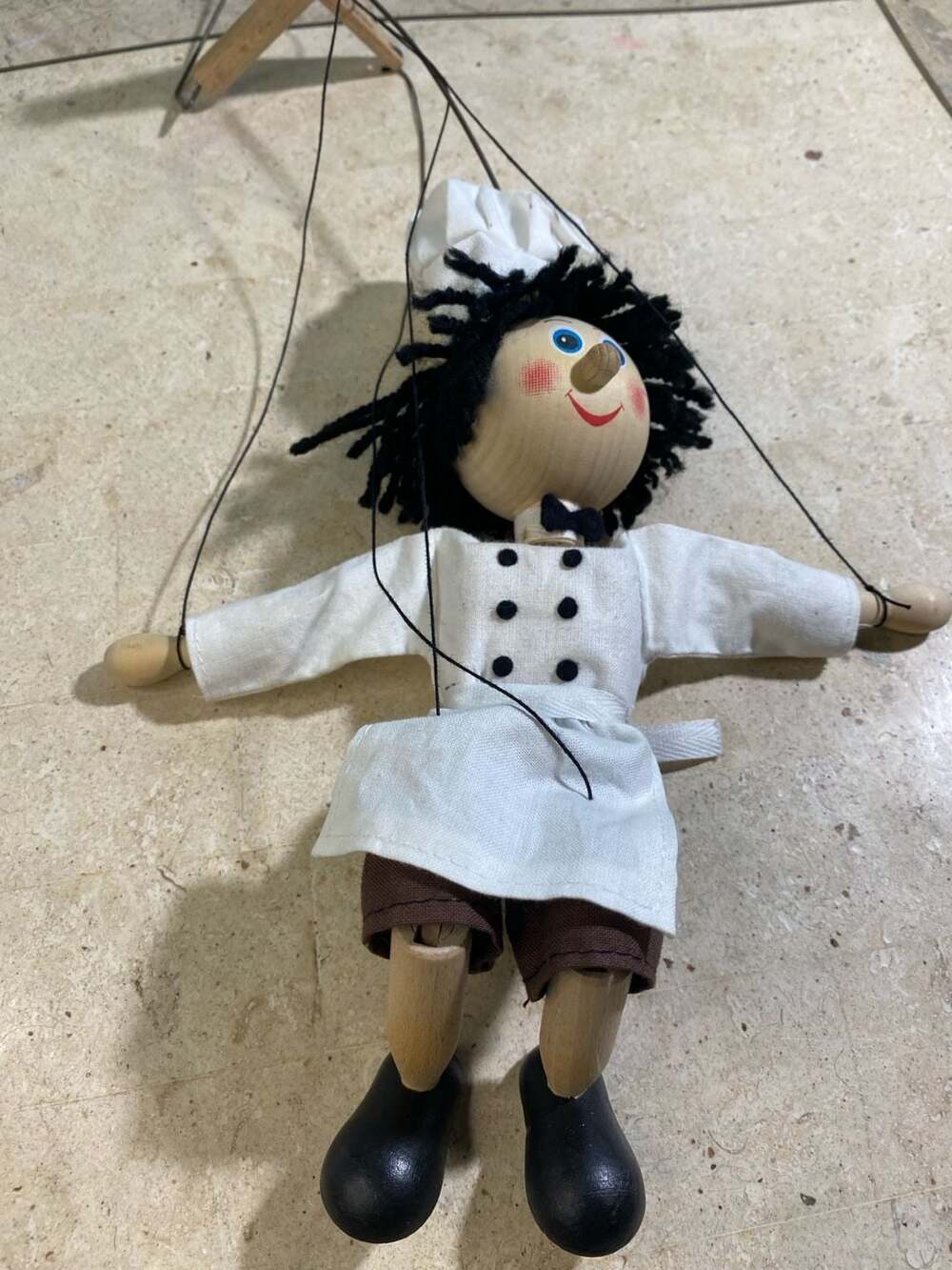 Mašek Umělecká Výroba Wooden Chef Marionette Puppet